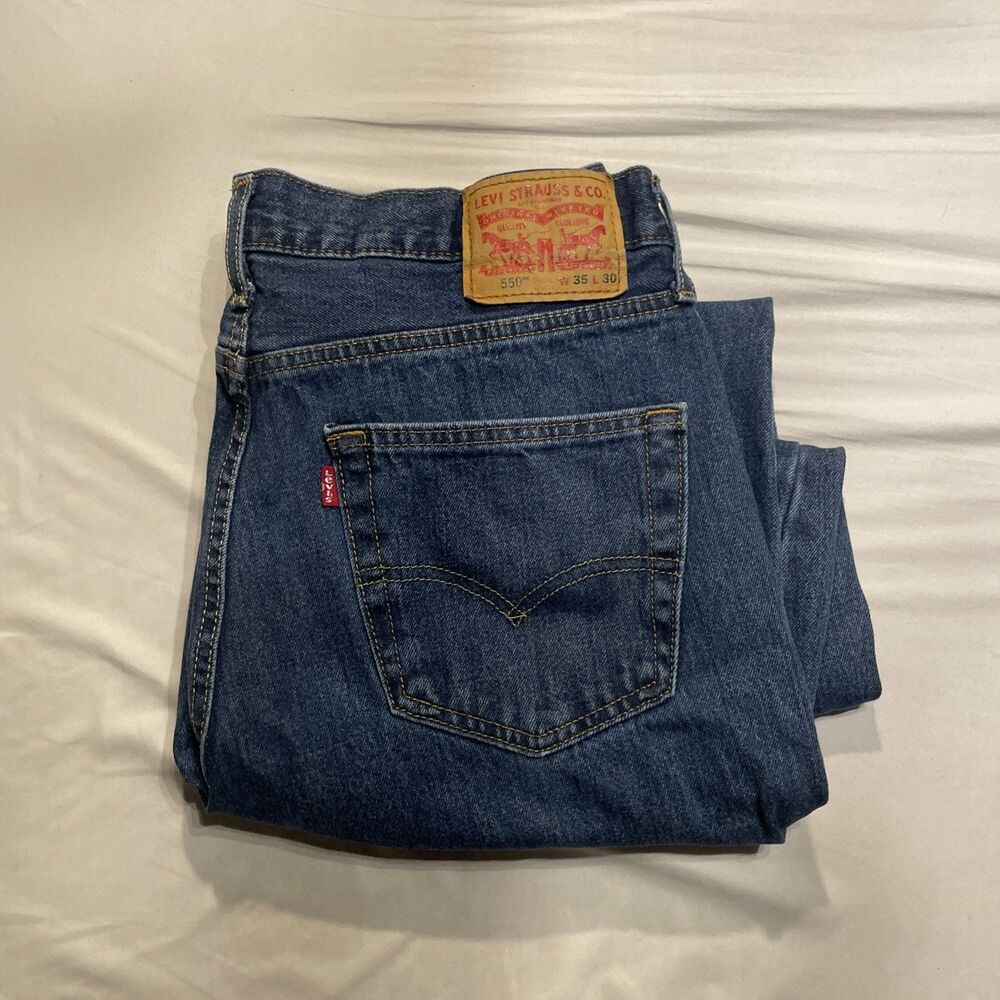 Levi's 550 Men's Jeans 35x30 Relaxed Fit Straight Leg, Denim